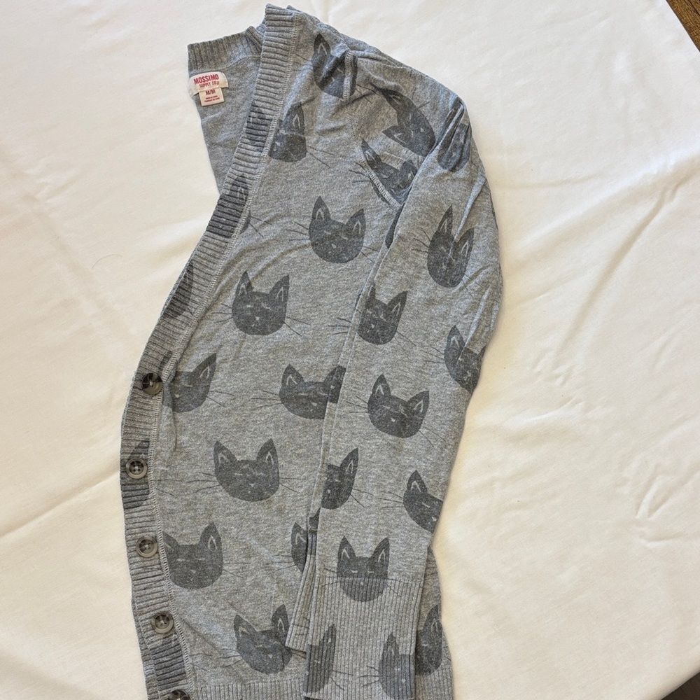 Mossimo Supply Co. Gray Cat Print Cardigan